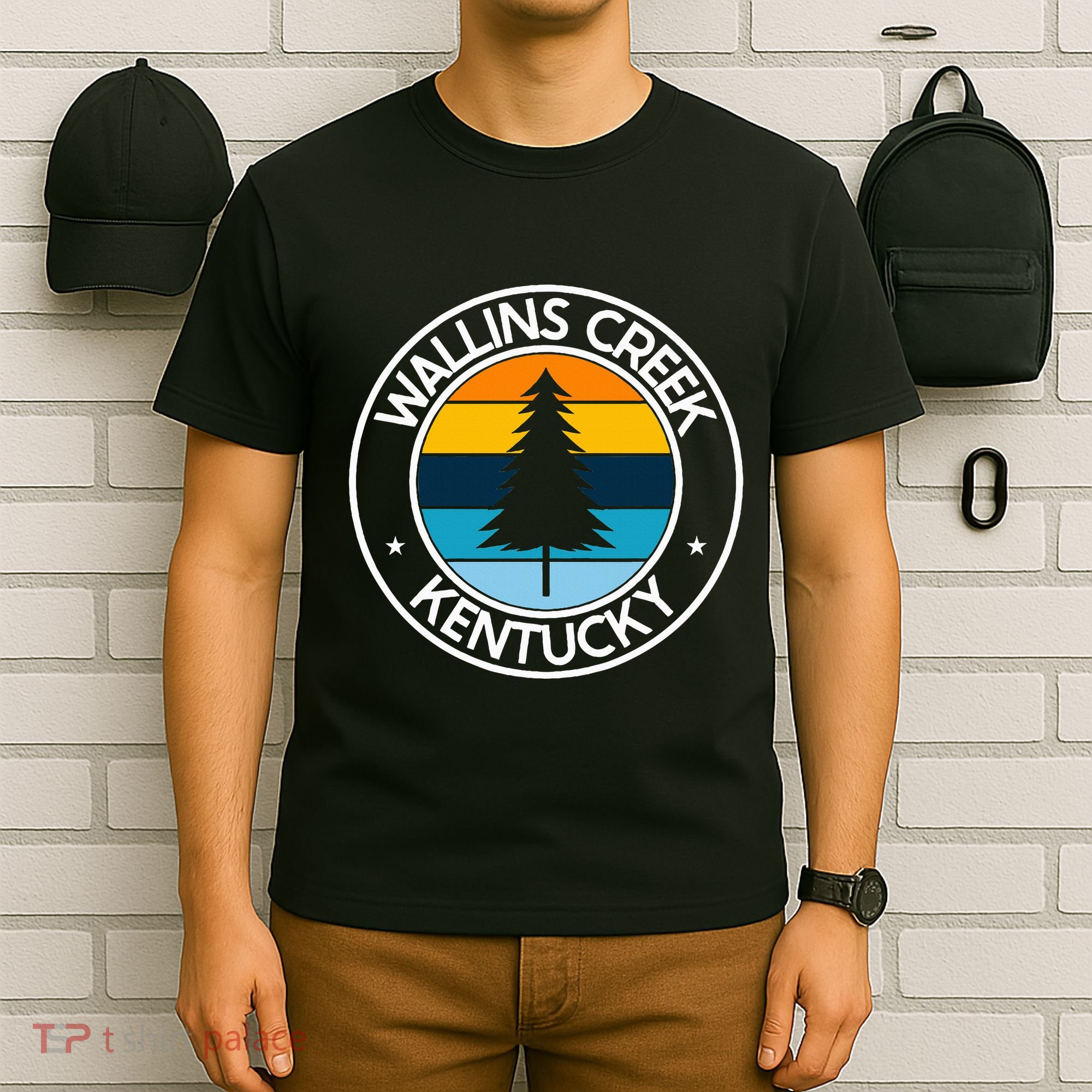 Wallins Creek Kentucky Ky Usa City Pride Tree Sunset T-Shirt