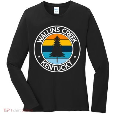 Wallins Creek Kentucky Ky Usa City Pride Tree Sunset Women's Long Sleeve Shirt