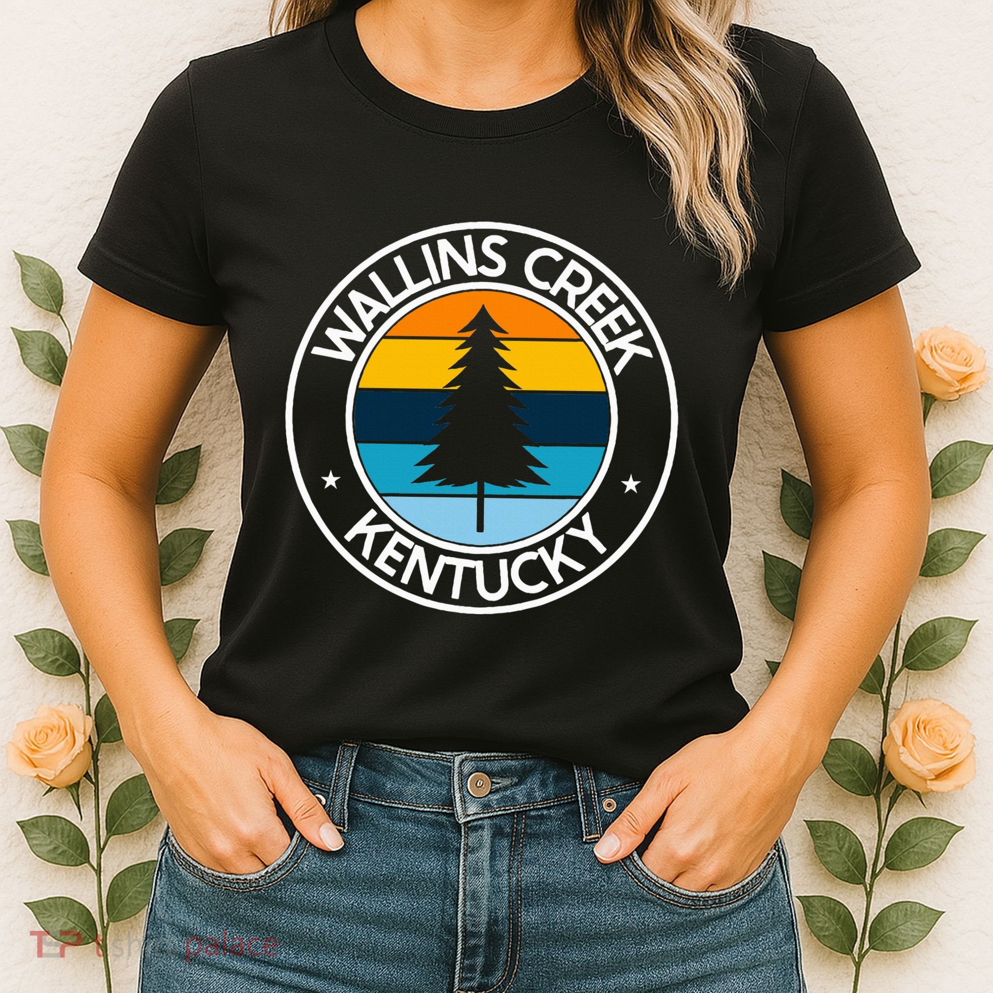 Wallins Creek Kentucky Ky Usa City Pride Tree Sunset Women's T-Shirt