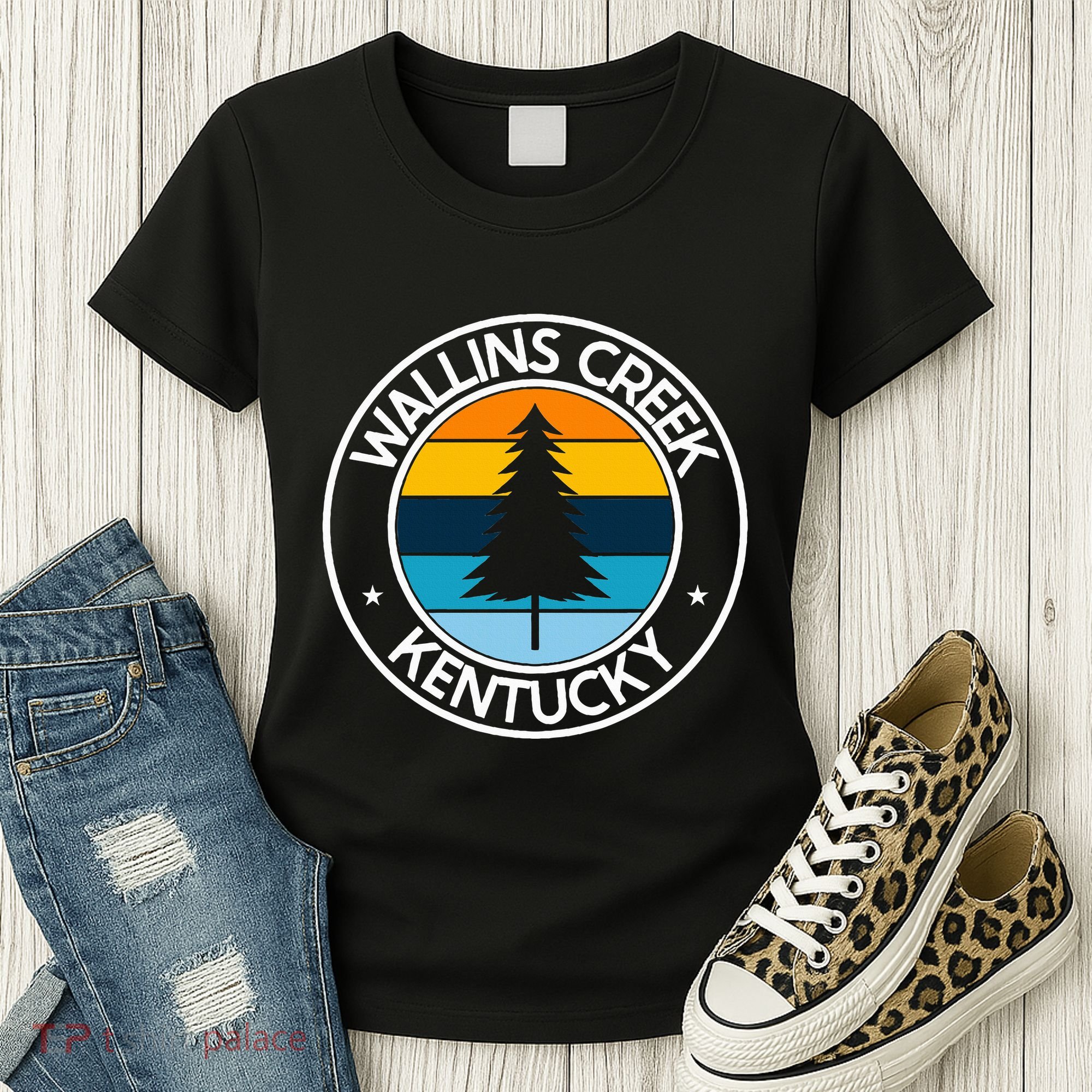 Wallins Creek Kentucky Ky Usa City Pride Tree Sunset Women's T-Shirt