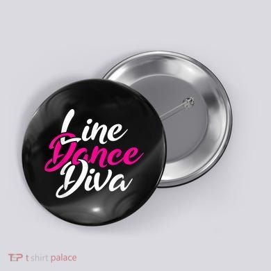Western Country Line Dancing Diva Women Line Dance Button