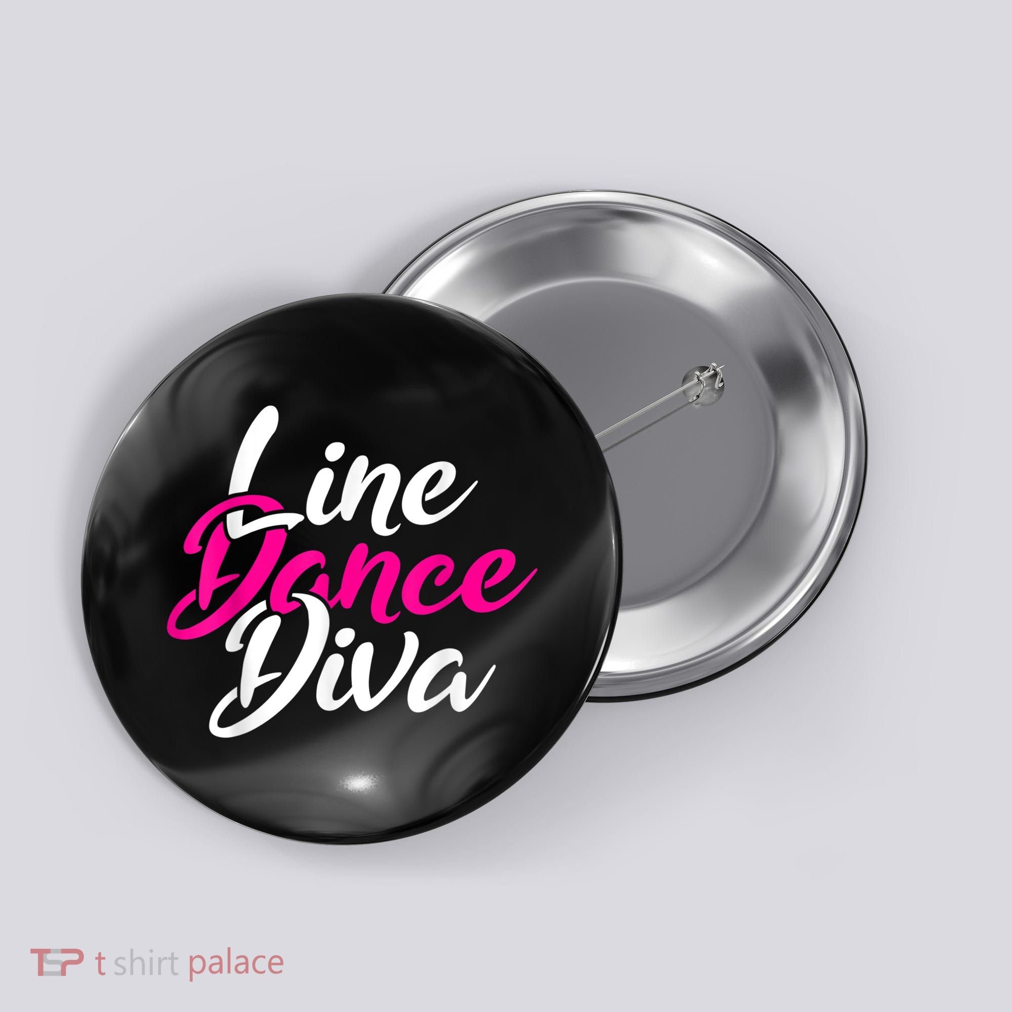 Western Country Line Dancing Diva Women Line Dance Button