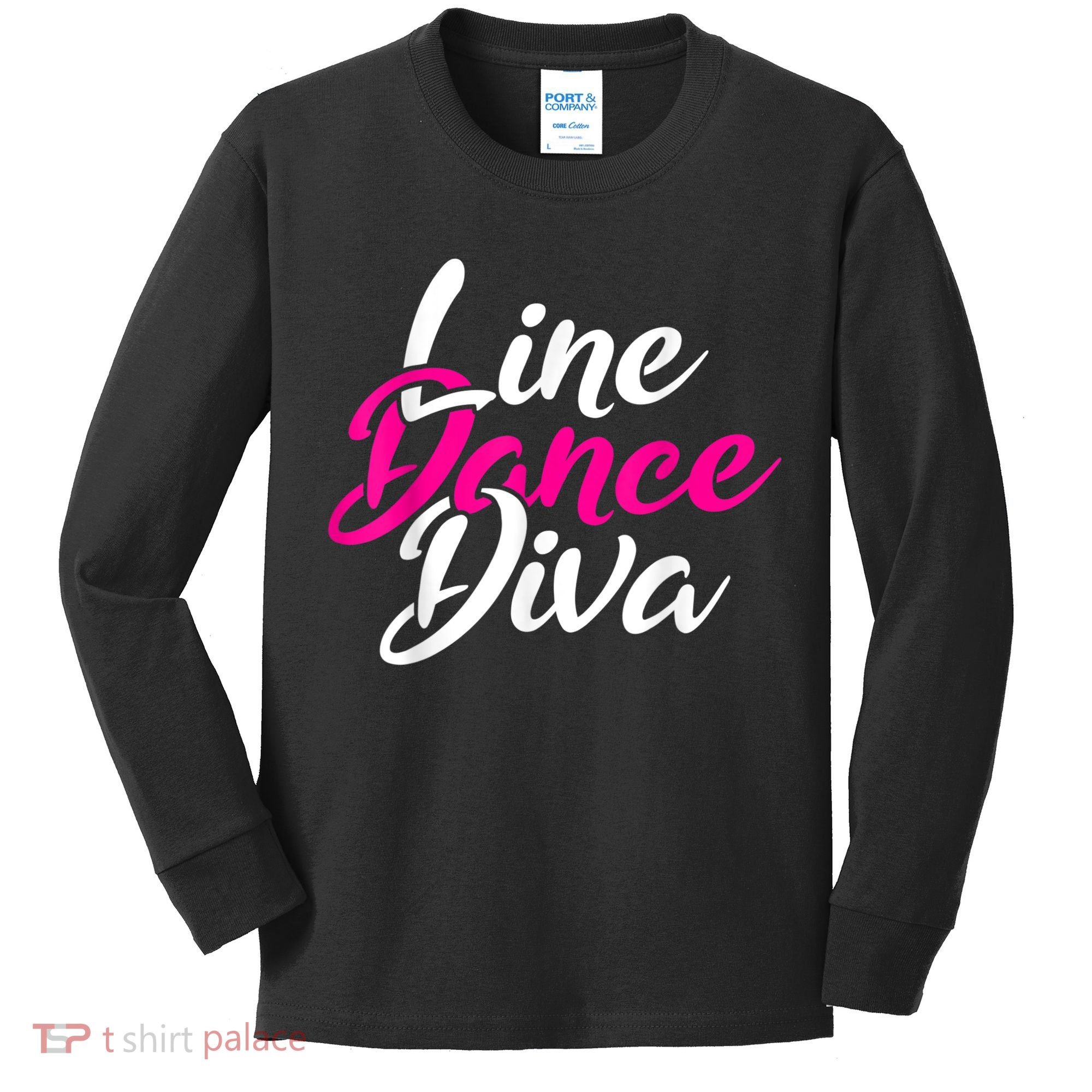Western Country Line Dancing Diva Women Line Dance Kids Long Sleeve Shirt
