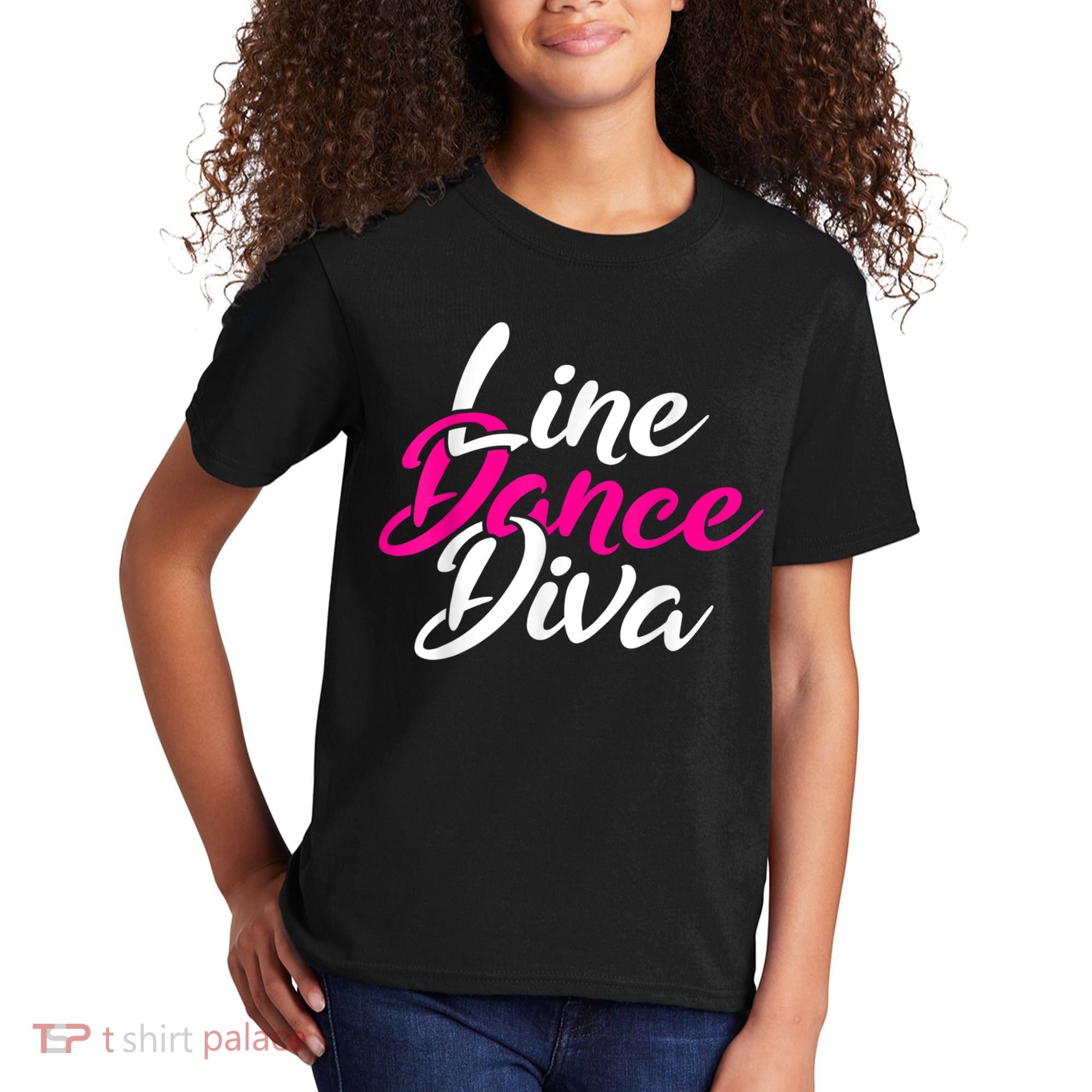 Western Country Line Dancing Diva Women Line Dance Kids T-Shirt