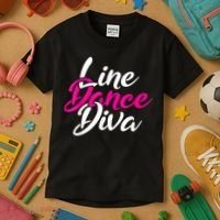 Western Country Line Dancing Diva Women Line Dance Kids T-Shirt thumb 3