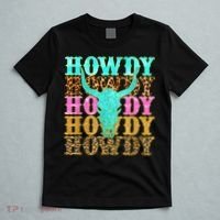 Western Country Leopard Howdy Bull Skull Cowgirl Rodeo T-Shirt thumb 5