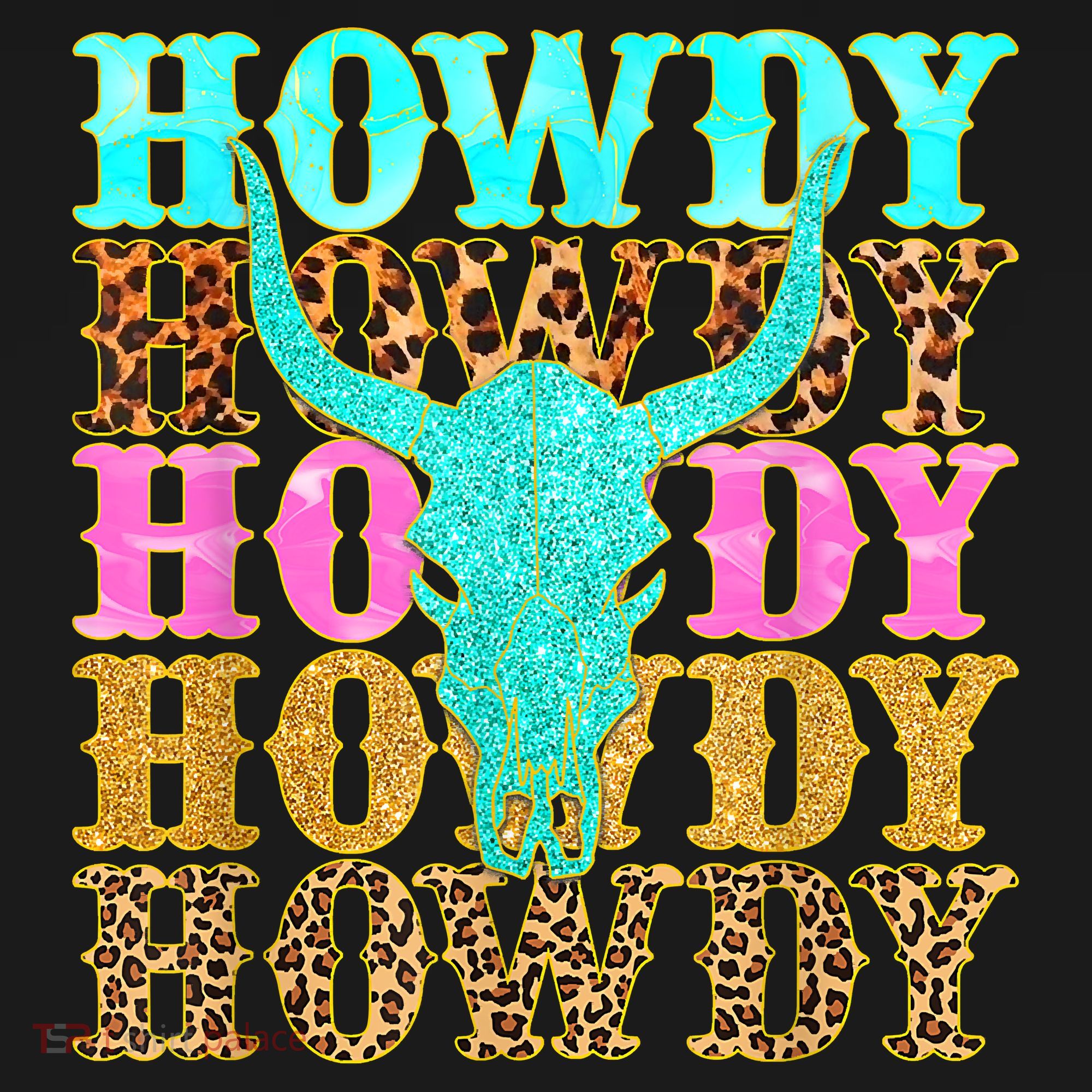 Western Country Leopard Howdy Bull Skull Cowgirl Rodeo T-Shirt