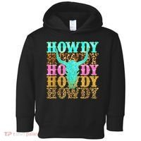 Western Country Leopard Howdy Bull Skull Cowgirl Rodeo Toddler Hoodie thumb 0