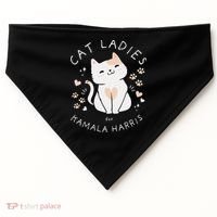 Women Cat Ladies For Kamala Harris Gift USA-Made Doggie Bandana thumb 0