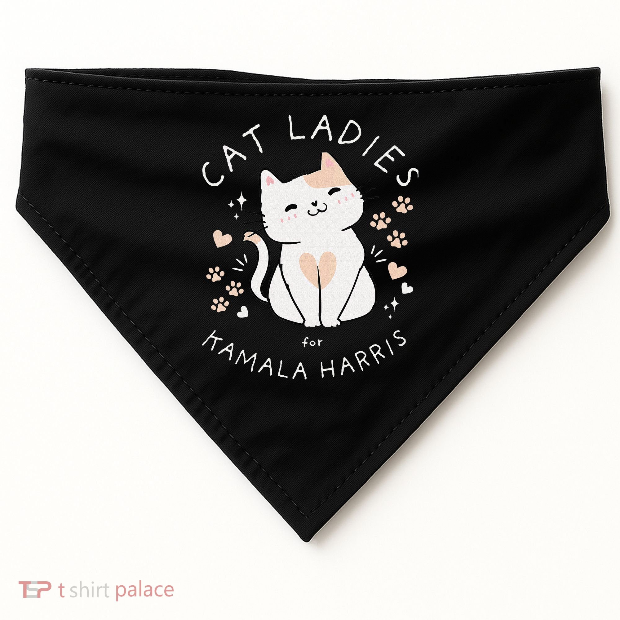 Women Cat Ladies For Kamala Harris Gift USA-Made Doggie Bandana