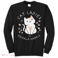 Women Cat Ladies For Kamala Harris Gift Sweatshirt thumb 0