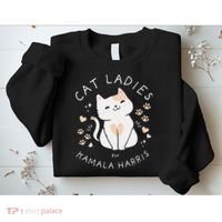 Women Cat Ladies For Kamala Harris Gift Sweatshirt thumb 2