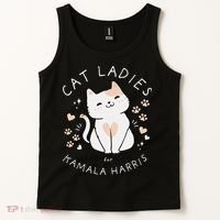 Women Cat Ladies For Kamala Harris Gift Tank Top thumb 2
