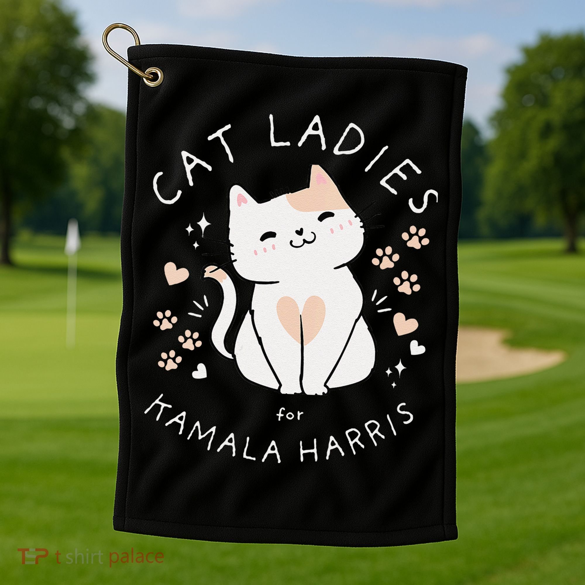 Women Cat Ladies For Kamala Harris Gift Golf Towel
