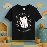 Women Cat Ladies For Kamala Harris Gift Toddler T-Shirt thumb 3