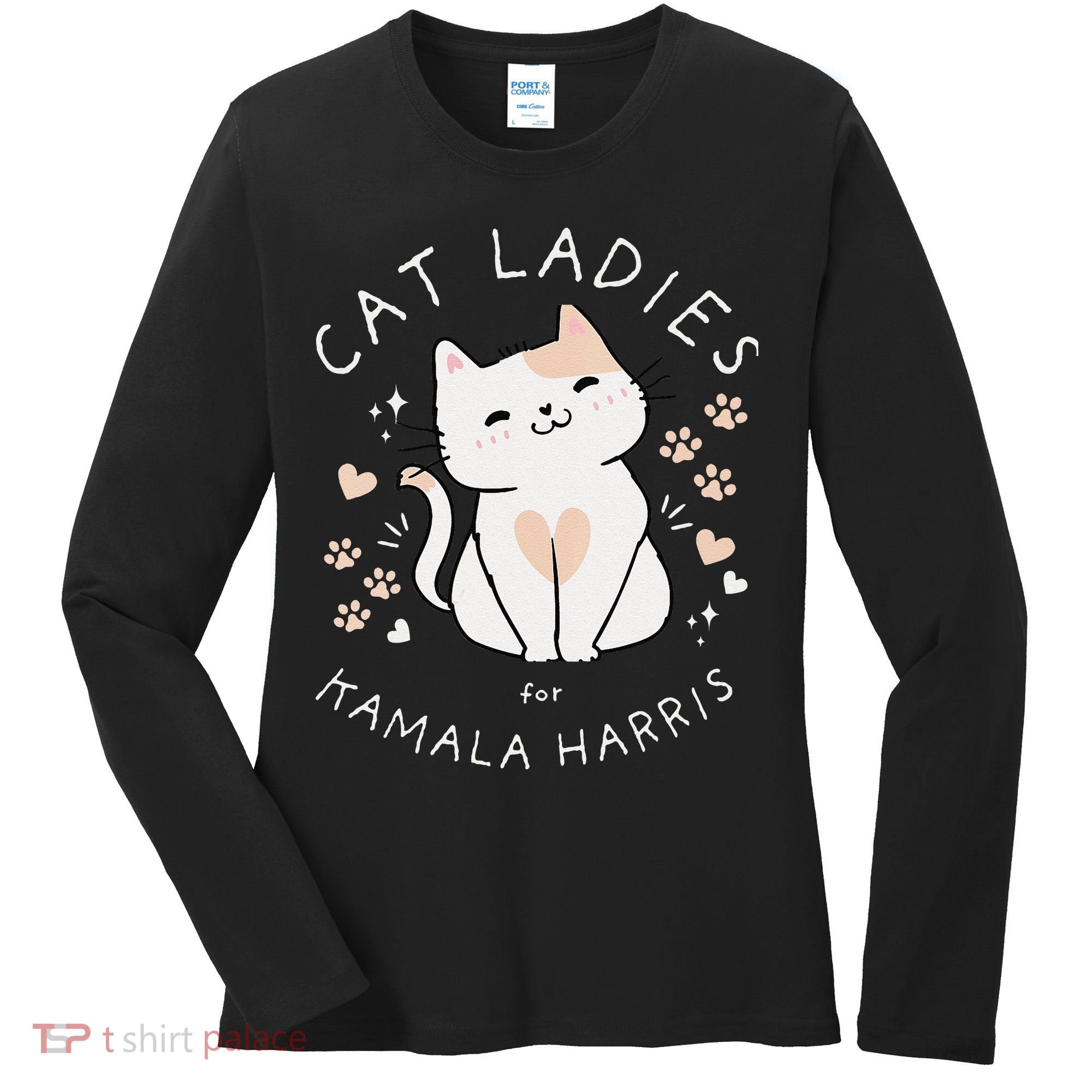 Women Cat Ladies For Kamala Harris Gift Women's Long Sleeve Shirt