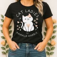 Women Cat Ladies For Kamala Harris Gift Women's T-Shirt thumb 2