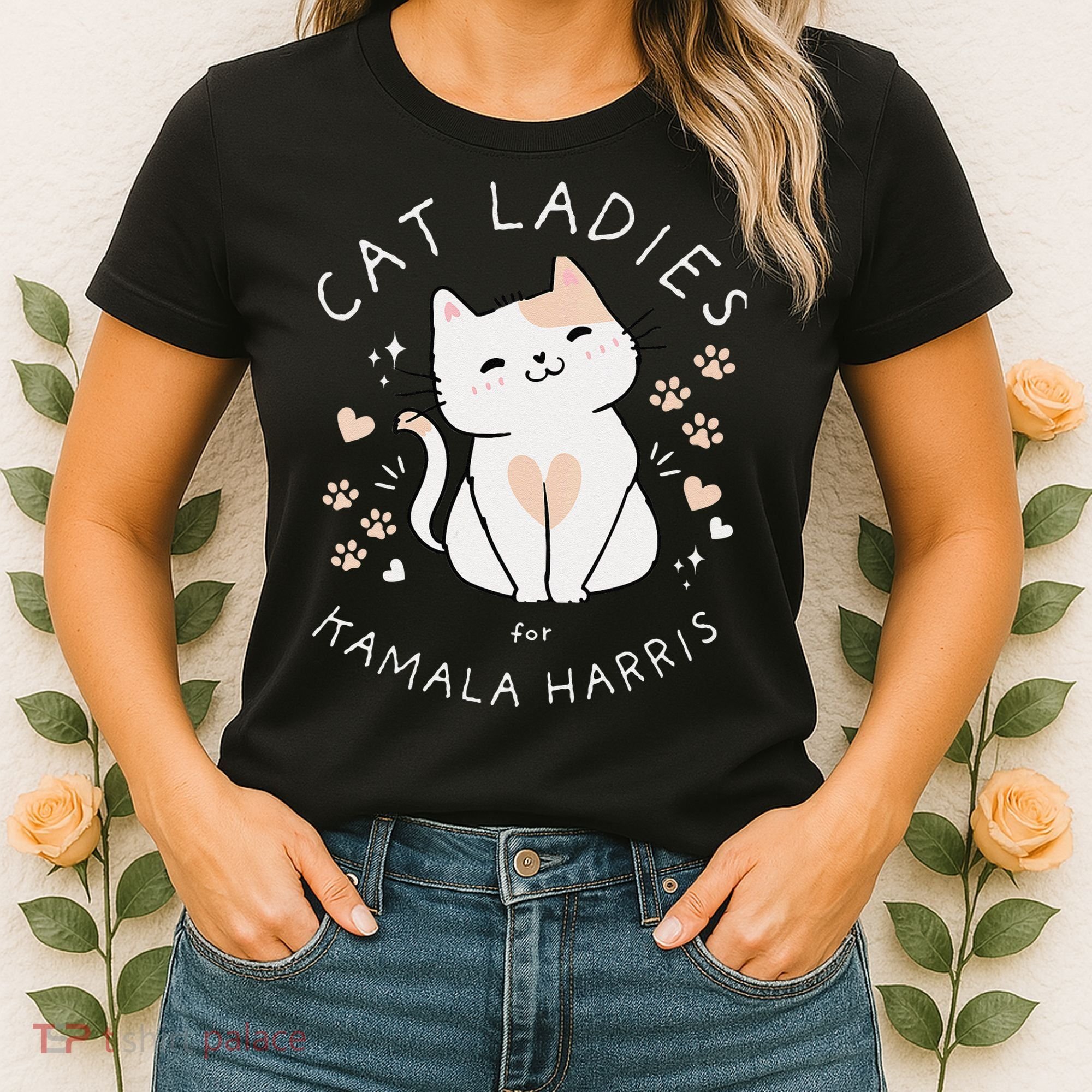 Women Cat Ladies For Kamala Harris Gift Women's T-Shirt