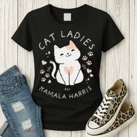 Women Cat Ladies For Kamala Harris Gift Women's T-Shirt thumb 3