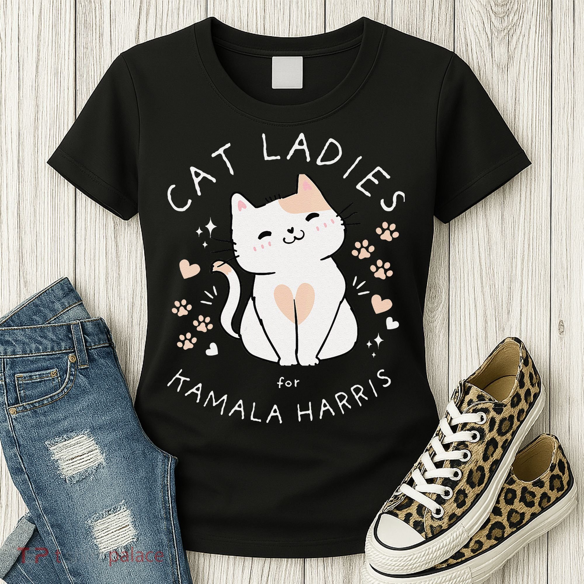 Women Cat Ladies For Kamala Harris Gift Women's T-Shirt
