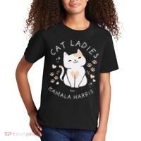 Women Cat Ladies For Kamala Harris Gift Kids T-Shirt thumb 2