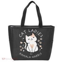 Women Cat Ladies For Kamala Harris Gift Tote Bag thumb 0