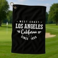 West Coast Los Angeles California Since 1850 Golf Towel thumb 1