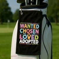 Wanted Chosen Loved Adopted Adoption Golf Towel thumb 2