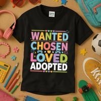 Wanted Chosen Loved Adopted Adoption Kids T-Shirt thumb 3