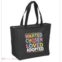 Wanted Chosen Loved Adopted Adoption Tote Bag thumb 2