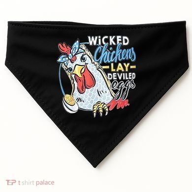 Wicked Chickens Lay Deviled Eggs Funny Chicken Lovers USA-Made Doggie Bandana