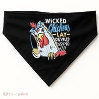 Wicked Chickens Lay Deviled Eggs Funny Chicken Lovers USA-Made Doggie Bandana thumb 0
