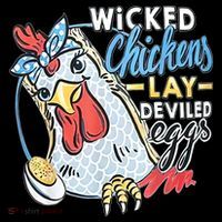 Wicked Chickens Lay Deviled Eggs Funny Chicken Lovers USA-Made Doggie Bandana thumb 2