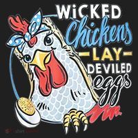 Wicked Chickens Lay Deviled Eggs Funny Chicken Lovers Golf Towel thumb 3