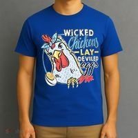 Wicked Chickens Lay Deviled Eggs Funny Chicken Lovers T-Shirt thumb 3