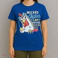 Wicked Chickens Lay Deviled Eggs Funny Chicken Lovers T-Shirt thumb 4