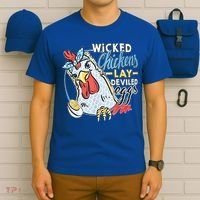 Wicked Chickens Lay Deviled Eggs Funny Chicken Lovers T-Shirt thumb 6