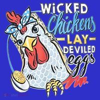 Wicked Chickens Lay Deviled Eggs Funny Chicken Lovers Coaster thumb 2
