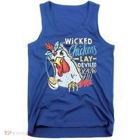 Wicked Chickens Lay Deviled Eggs Funny Chicken Lovers Tank Top thumb 0