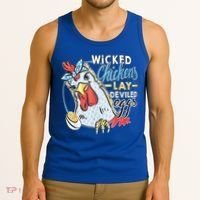 Wicked Chickens Lay Deviled Eggs Funny Chicken Lovers Tank Top thumb 3