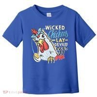 Wicked Chickens Lay Deviled Eggs Funny Chicken Lovers Toddler T-Shirt thumb 0