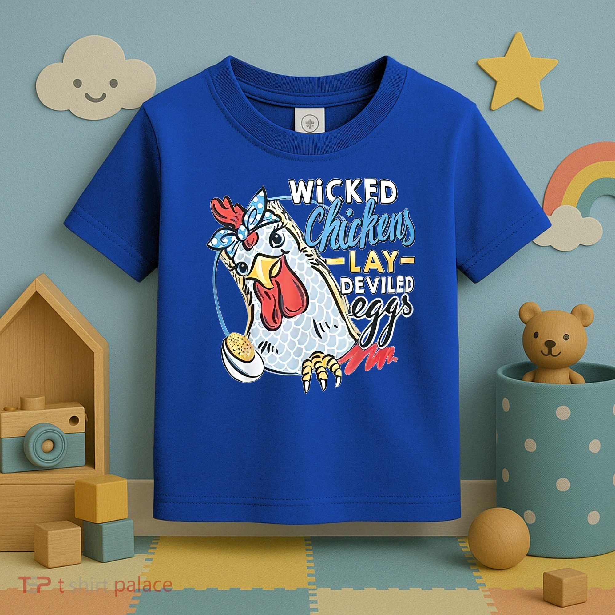 Wicked Chickens Lay Deviled Eggs Funny Chicken Lovers Toddler T-Shirt
