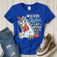 Wicked Chickens Lay Deviled Eggs Funny Chicken Lovers Women's T-Shirt thumb 3