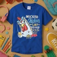 Wicked Chickens Lay Deviled Eggs Funny Chicken Lovers Kids T-Shirt thumb 3