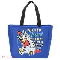 Wicked Chickens Lay Deviled Eggs Funny Chicken Lovers Tote Bag thumb 0
