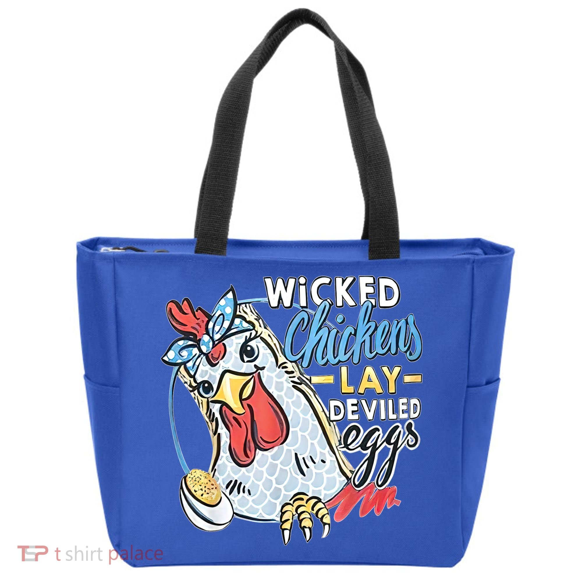Wicked Chickens Lay Deviled Eggs Funny Chicken Lovers Tote Bag