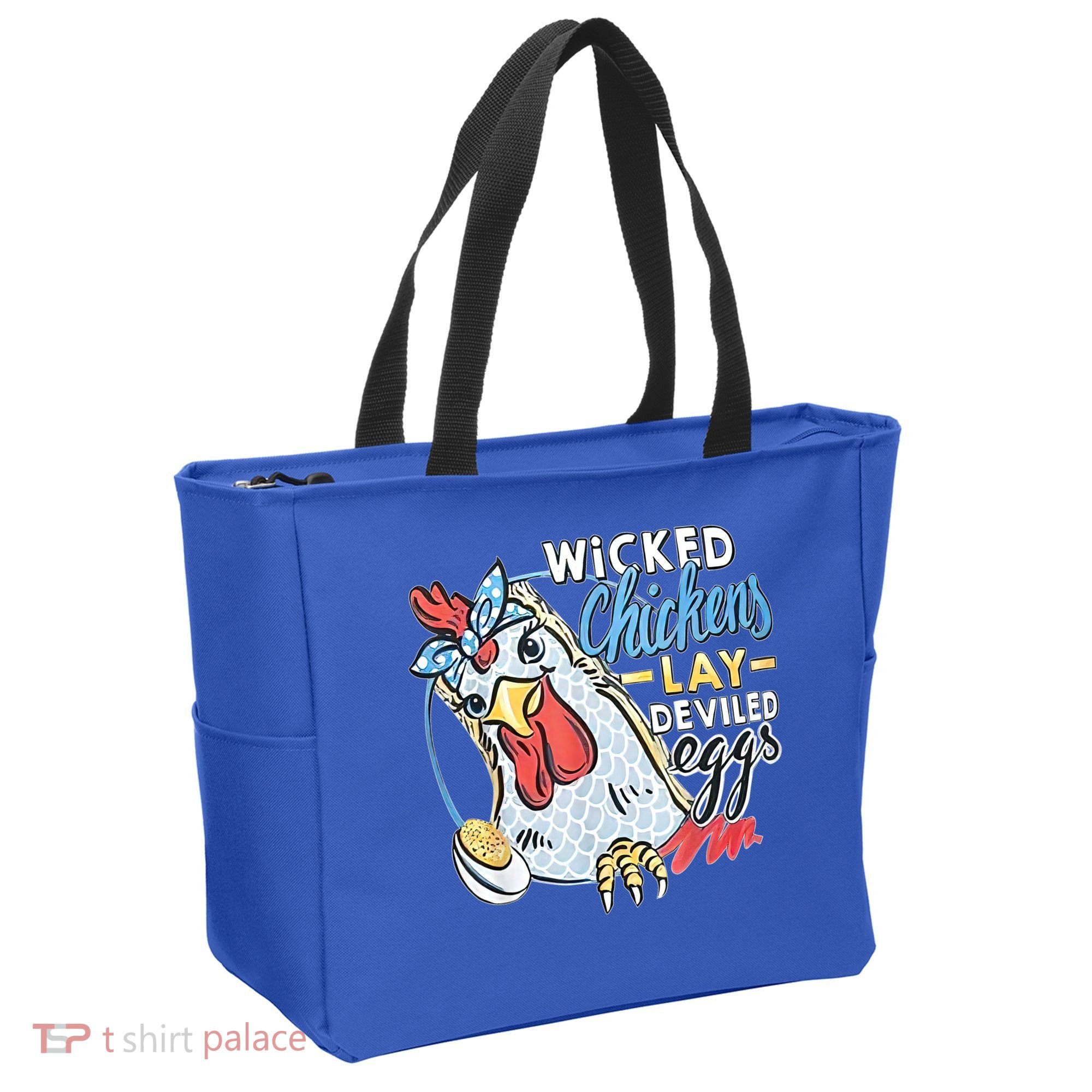 Wicked Chickens Lay Deviled Eggs Funny Chicken Lovers Tote Bag