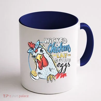 Wicked Chickens Lay Deviled Eggs Funny Chicken Lovers Coffee Mug back