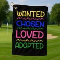 Wanted Chosen Loved Adopted Golf Towel thumb 1