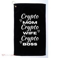Wo Crypto Mom Wife Boss Funny Tee Bitcoin Ethereum Gift Golf Towel thumb 0